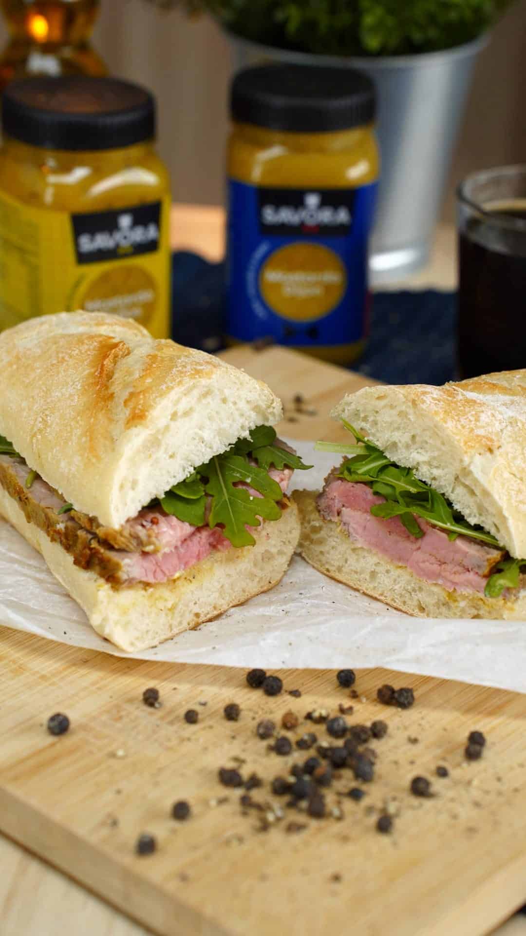 Sandwich de rosbife com mostarda e rúcula Receita 9x16 4K-0012